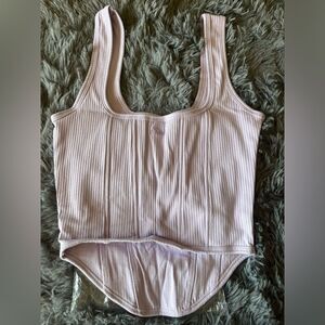 Victoria secret pink lilac cinched corset unlined top NWT